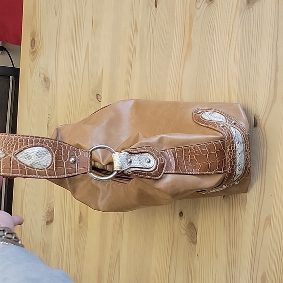 𝅺NINE WEST Faux Leather Caramel Color Hobo Bag - Picture 5 of 9